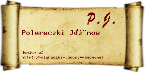 Polereczki János névjegykártya
