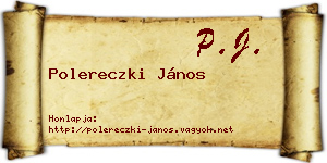 Polereczki János névjegykártya